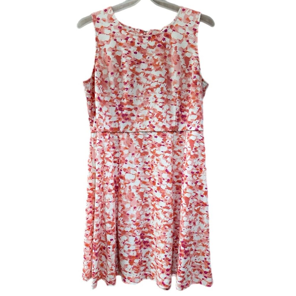 212 Collection Women's XL A Line Pink Speckled Sleeveless Zip Up Dress NEW